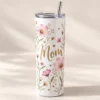 Wildflower Mom 20 oz Skinny Tumbler — main design mockup