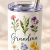 Grandma Garden 20 oz Skinny Tumbler — detail design mockup