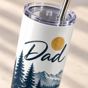 Father Pines 20 oz Skinny Tumbler — detail design mockup