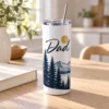 Father Pines 20 oz Skinny Tumbler — lifestyle design mockup