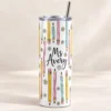 Teacher Pencil 20 oz Skinny Tumbler — main design mockup