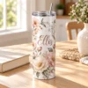 Birthday Petals 20 oz Skinny Tumbler — lifestyle design mockup