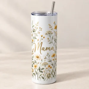 Mama Meadow 20 oz Skinny Tumbler — main design mockup