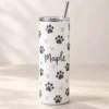 Pawprint Name 20 oz Skinny Tumbler — main design mockup