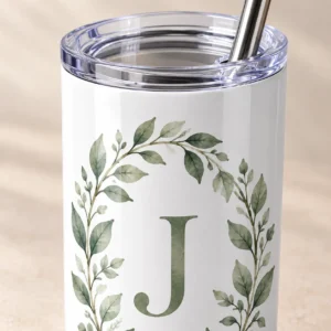Initial Vines 20 oz Skinny Tumbler — detail design mockup