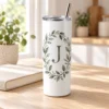 Initial Vines 20 oz Skinny Tumbler — lifestyle design mockup