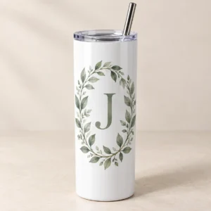 Initial Vines 20 oz Skinny Tumbler — main design mockup