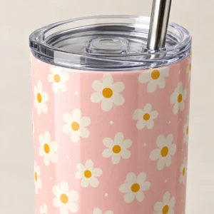 Little Daisies 20 oz Skinny Tumbler — detail design mockup