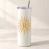 Sunrise Initial 20 oz Skinny Tumbler — main design mockup