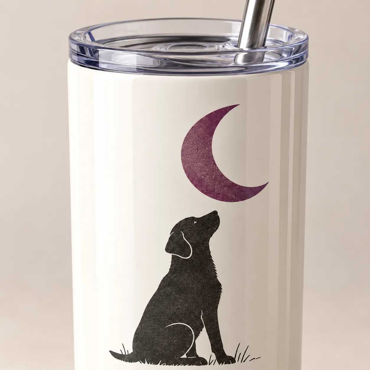 Pet Moon 20 oz Skinny Tumbler — detail design mockup
