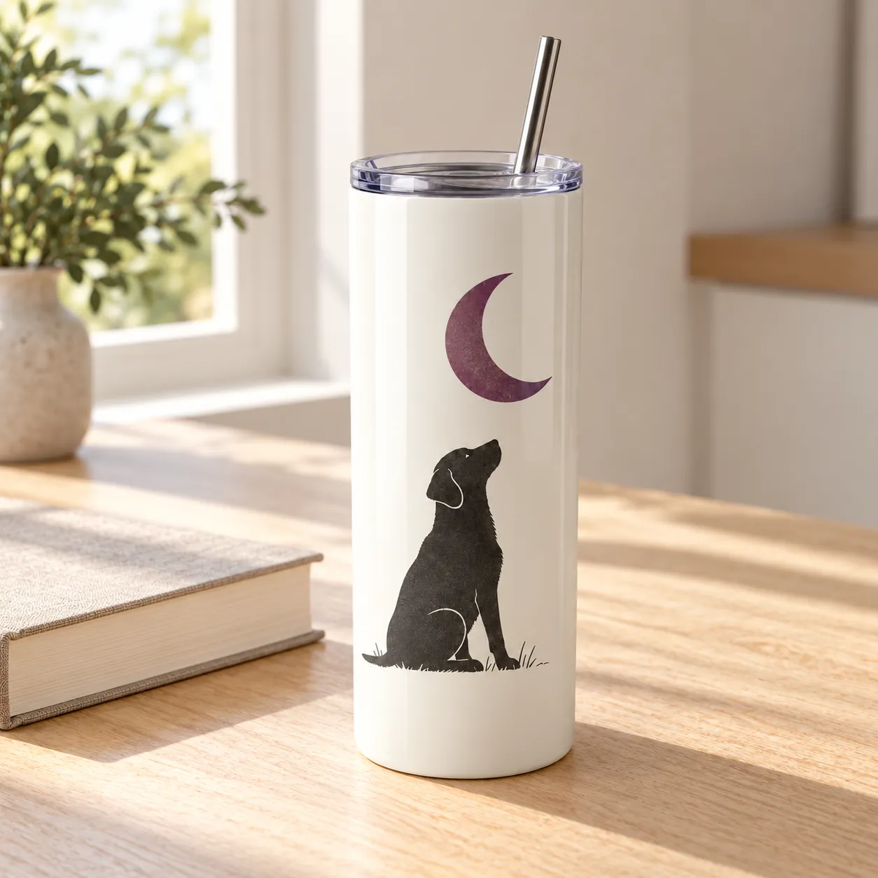 Pet Moon 20 oz Skinny Tumbler — lifestyle design mockup