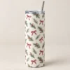Holiday Ribbon 20 oz Skinny Tumbler — main design mockup
