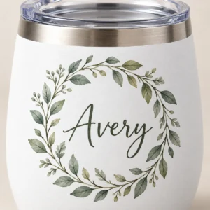 Evening Vine 12 oz Wine Tumbler — detail design mockup