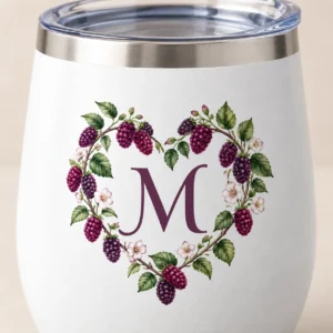 Mulberry Toast 12 oz Wine Tumbler — detail design mockup
