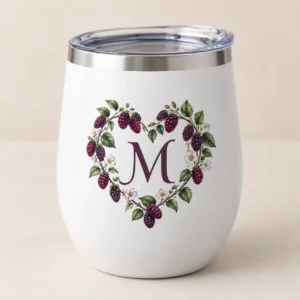 Mulberry Toast 12 oz Wine Tumbler — main design mockup