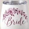 Bride Bloom 12 oz Wine Tumbler — detail design mockup