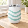 Weekend Waves 12 oz Wine Tumbler — lifestyle design mockup