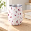 Petal Party 12 oz Wine Tumbler — lifestyle design mockup