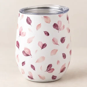 Petal Party 12 oz Wine Tumbler — main design mockup