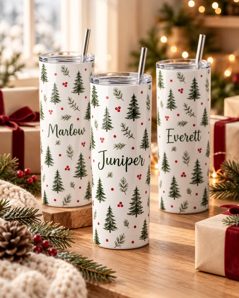 Winter Names 20 oz Skinny Tumbler — home feature christmas design illustration
