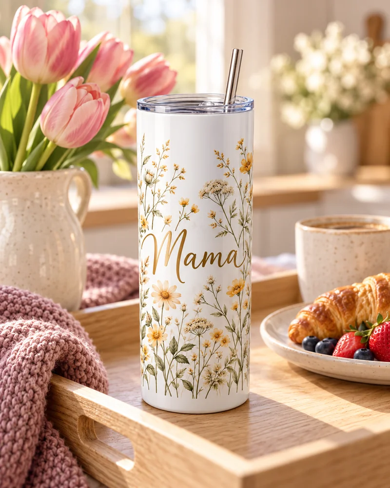 Mama Meadow 20 oz Skinny Tumbler — home feature mothers day design illustration